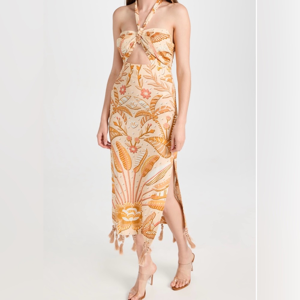 FARM Rio
Jungle Chic Sand Midi Dress in Small